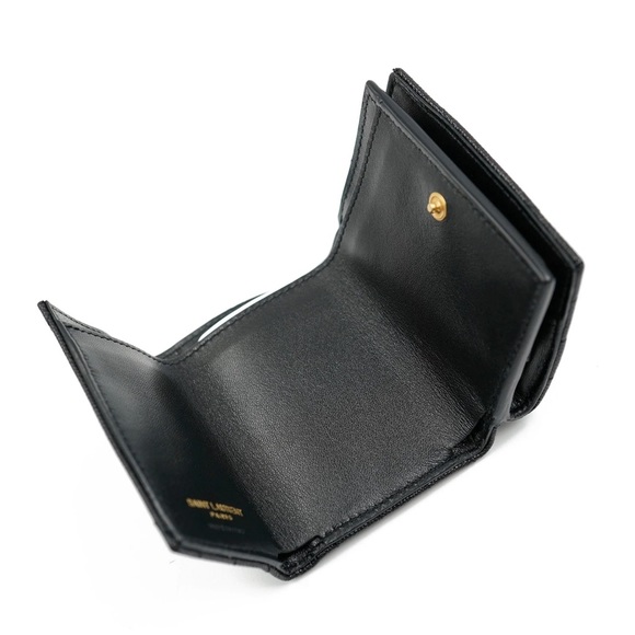 YSL CASSANDRE SAINT LAURENT MATELASSÉ ORIGAMI TINY WALLET GRAIN POUDRE EMBOSSED - Picture 9 of 17